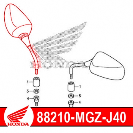 88210-MGZ-J40 : Retroviseur droit d'origine Honda CB500X CB500F CBR500R