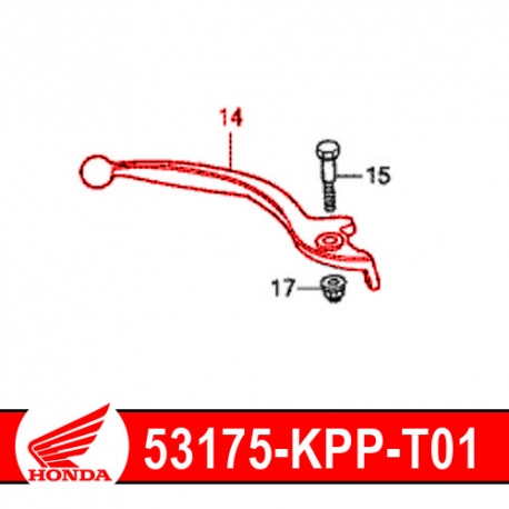 53175-KPP-T01 : Levier de frein origine Honda CB500X CB500F CBR500R