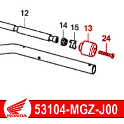 53104-MGZ-J00 + 90191-KYJ-900 : Embout de guidon d'origine Honda CB500X CB500F CBR500R