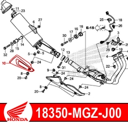 18350-MGZ-J00 : Honda exhaust protection shield CB500X CB500F CBR500R