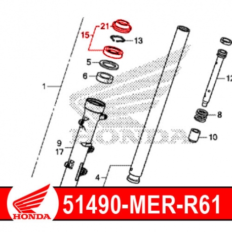 51490-MKA-D81 : Honda OEM fork seal CB500X CB500F CBR500R