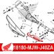 18180-MJW-J40ZA : Couvercle protection de collecteur origine CB500X CB500F CBR500R