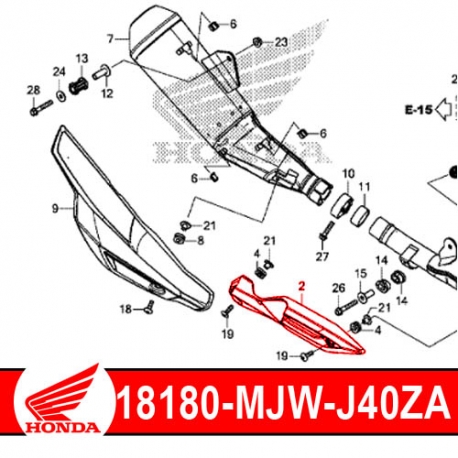 18180-MJW-J40ZA : Honda exhaust manifold shield CB500X CB500F CBR500R