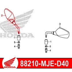 88210-MJE-D40 : Honda Right Mirror CB500X CB500F CBR500R