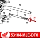 53104-MJE-DF0 + 90191-MJE-D40 : Embout de guidon d'origine Honda CB500X CB500F CBR500R