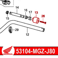 53104-MGZ-J80 + 90191-MGZ-J00 : Punta de manillar original Honda Honda CB500