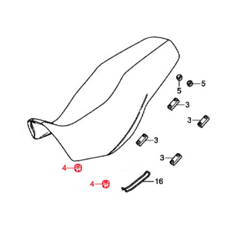 77206-KFN-850 : Original Honda Seat Rubber CB500X CB500F CBR500R