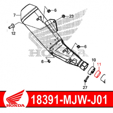 18391-MJW-J01 : Honda OEM silencer gasket CB500X CB500F CBR500R