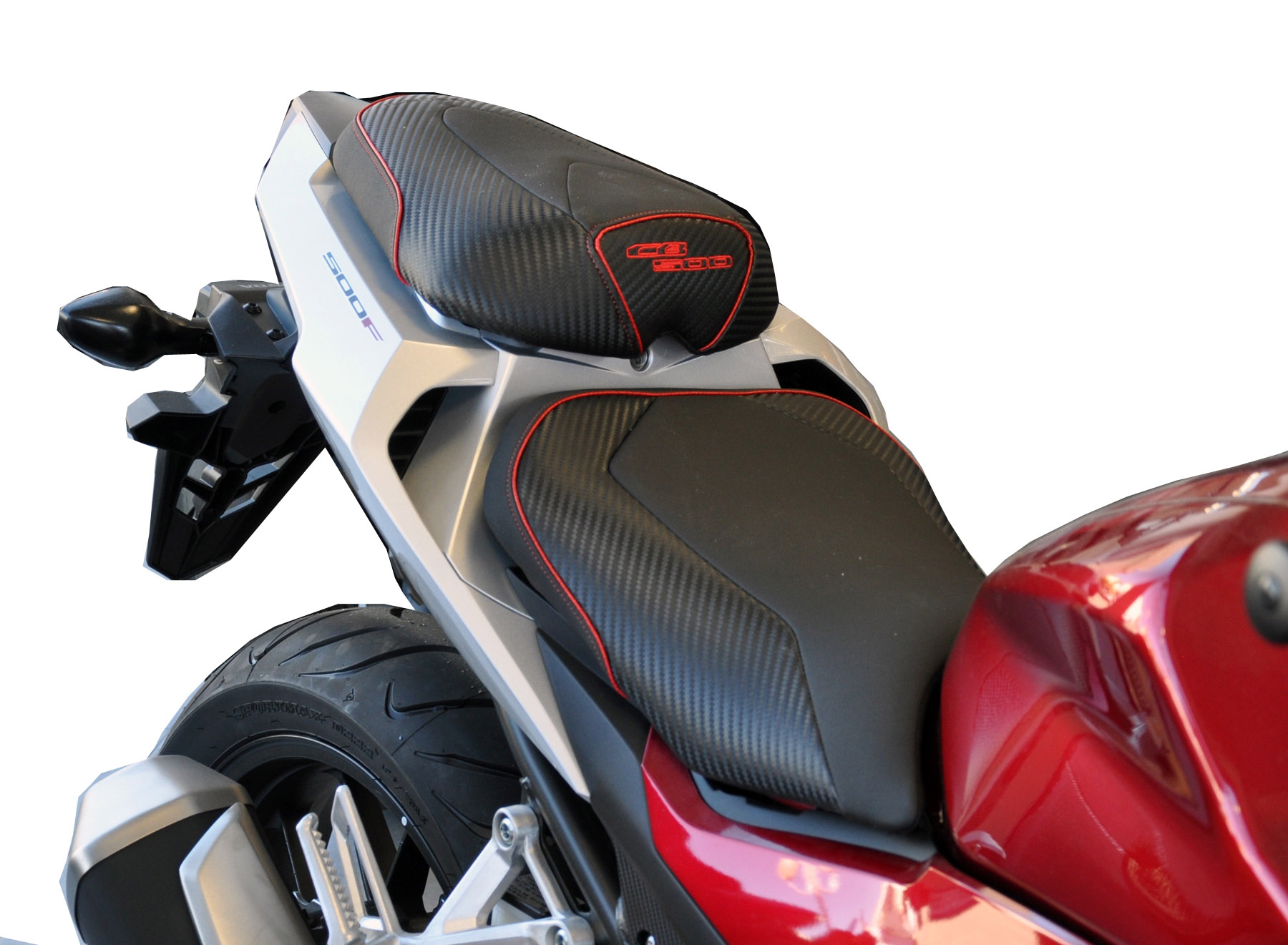 thumbnail image 2 of TCMT Black Passenger Seat For Honda CB500F & CBR500R 2016-2024 – One Piece, PU Leather 2 of 4